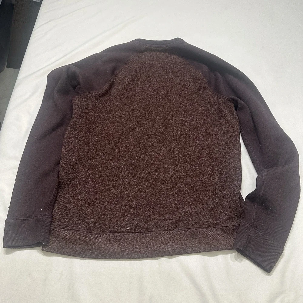 Abercrombie & Fitch Mens L Sherpa‎ Fleece Crewneck Sweatshirt Brown Pullover